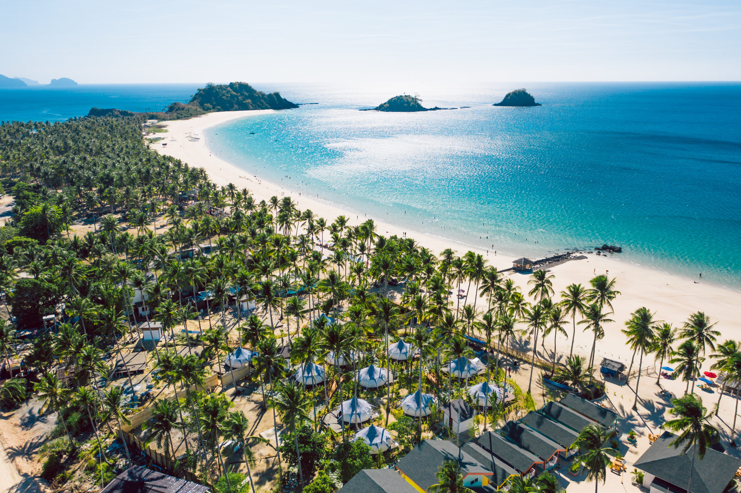 Aerial,View,Of,Nacpan,Beach,On,Palawan,,Philippines